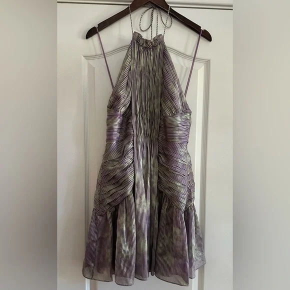 Alexis Leina Purple and Green Halter Mini Dress - Picture 8 of 14